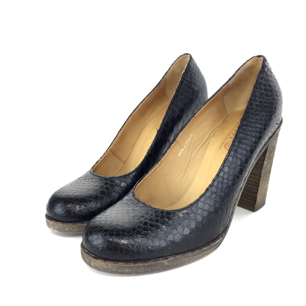 MM6 Maison Margiela Black Snakeskin Pumps - Picture 4 of 12